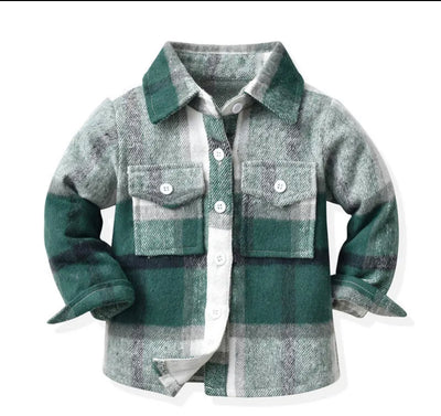 Button-Down Flannel Shacket Multi colors
