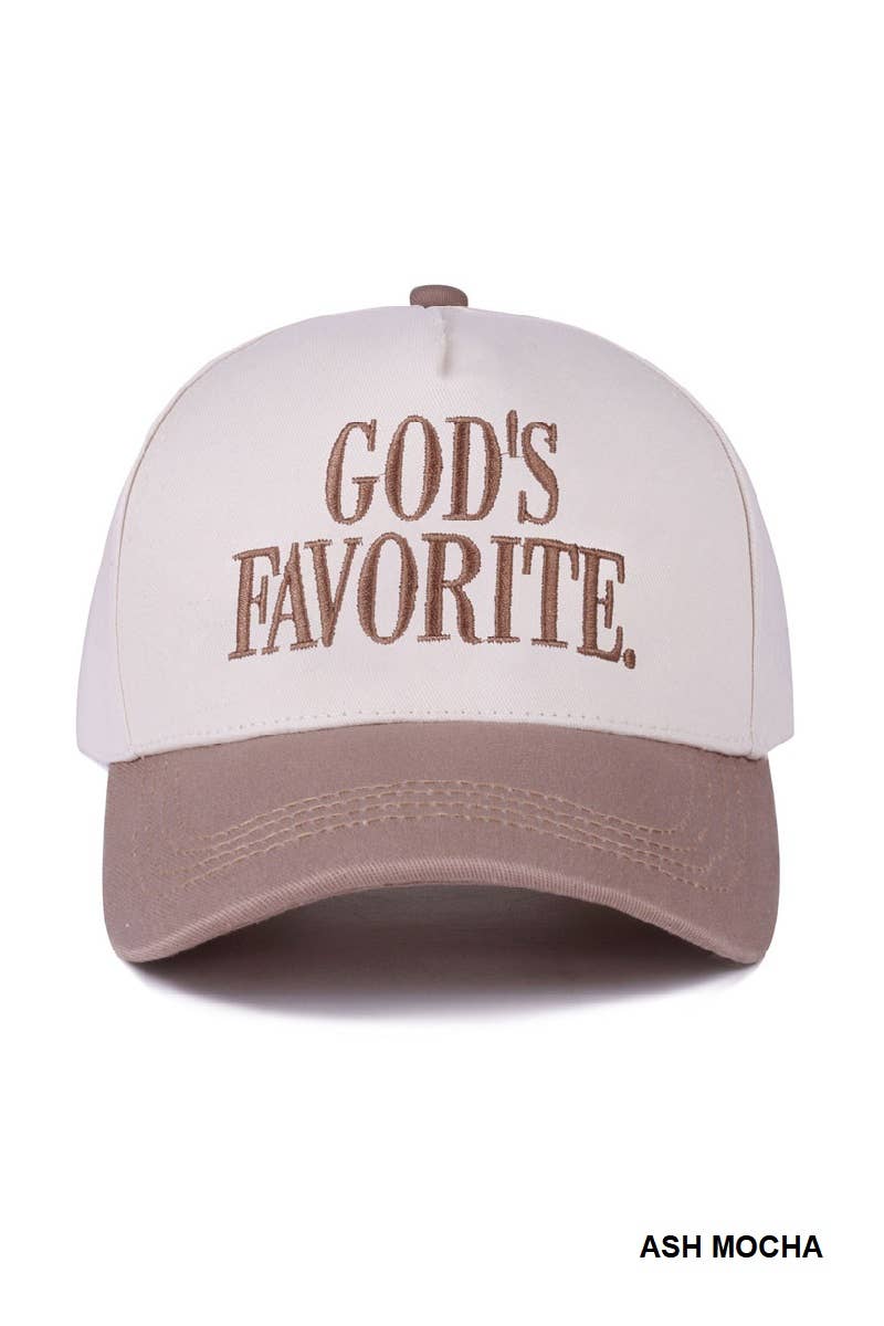 God's Favorite Two Tone Canvas Cotton Cap LT NAVY- OS