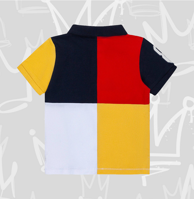 Boys Polo Shirt, Color Block with Collar