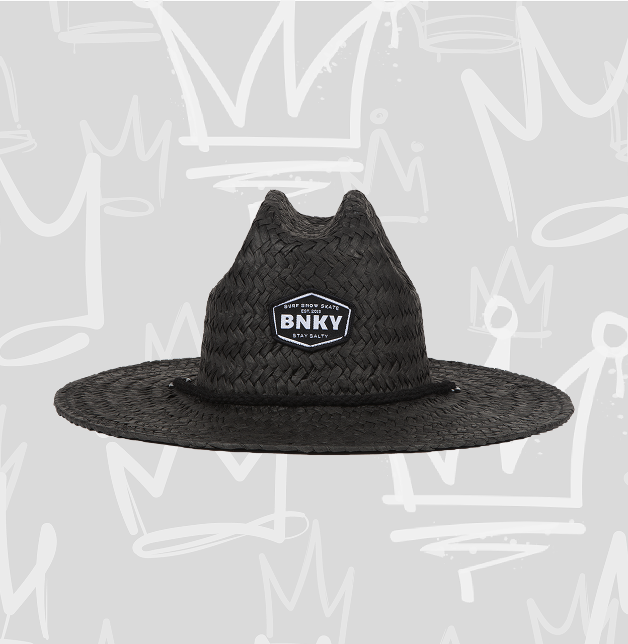 Barney Patrol Black Straw Sun Hat: (Youth 3yr- 6yr )