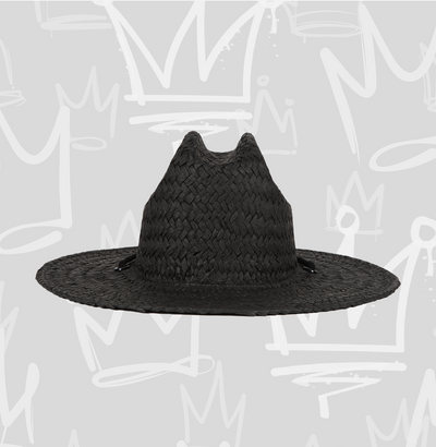 Barney Patrol Black Straw Sun Hat: (Youth 3yr- 6yr )