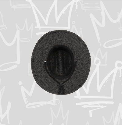 Barney Patrol Black Straw Sun Hat: (Youth 3yr- 6yr )