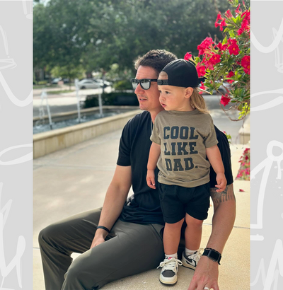 Cool Like Dad Black on Green tee: