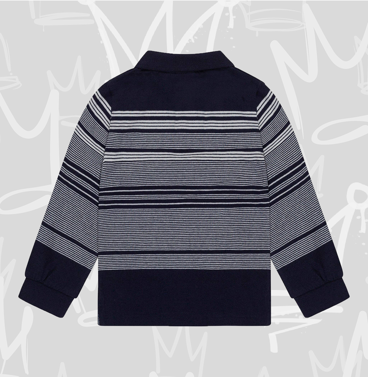 Toddler Boys Long Sleeve Polo Shirt with Stripes