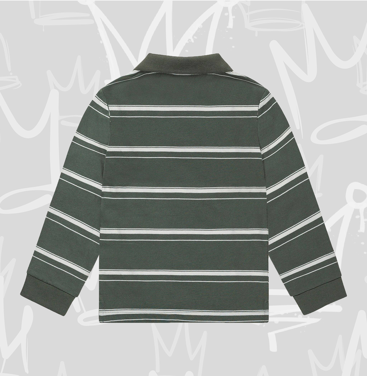 Toddler Boys Long Sleeve Polo Shirt with Stripes