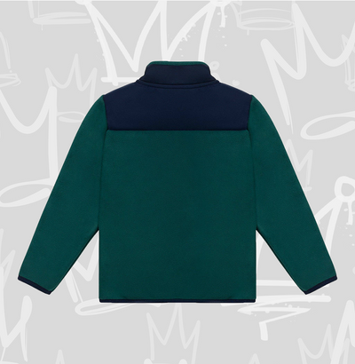 Toddler Fleece Jacket, Boys, Kids Fleece Half Zip Lightweight Jacket: Green & Blue