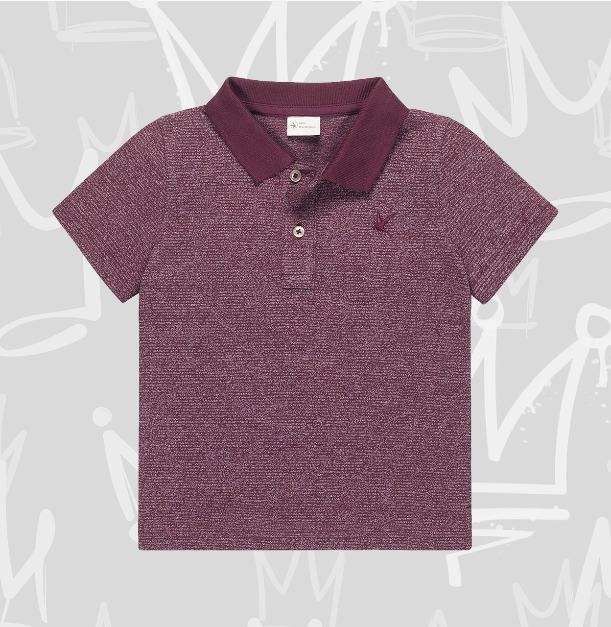 Toddler Polo Shirt, Boys Polo Shirt, Cotton Striped Toddler Boys Polo: Burgundy Red