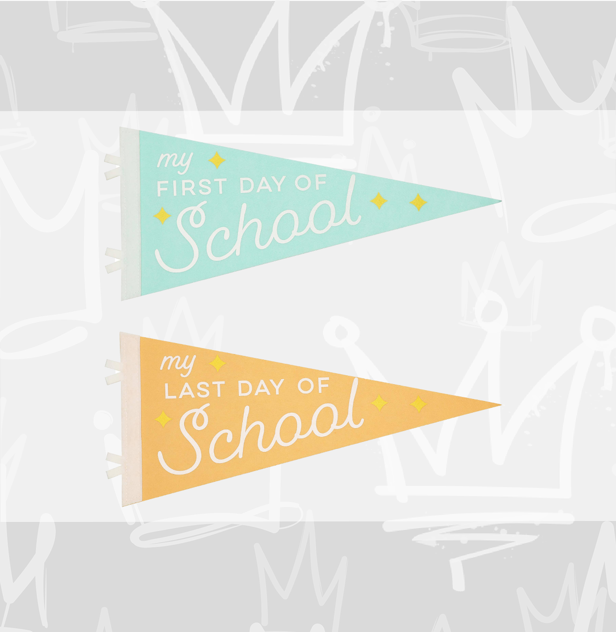 First and Last Day of School Pennant Flag