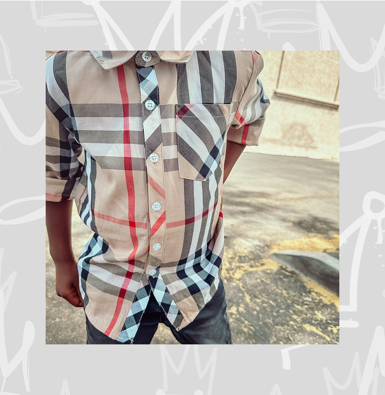 Boys BB Plaid Shirt Dupe