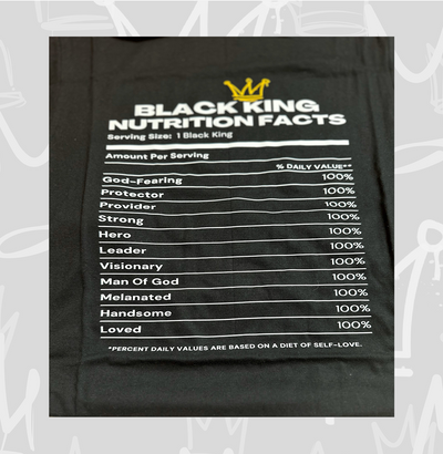 Black King Nutritional Fact Tee