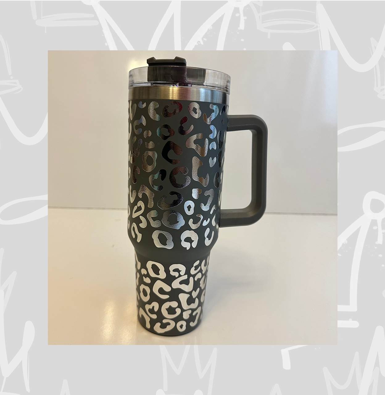 40 oz. Leopard Stainless Steel Quencher Tumbler