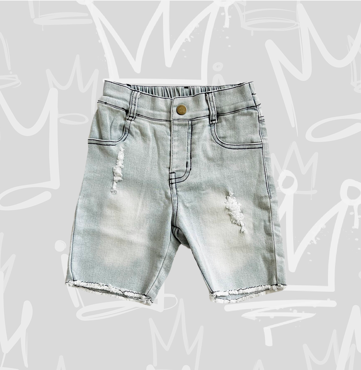 Bermuda Denim Shorts - Slate