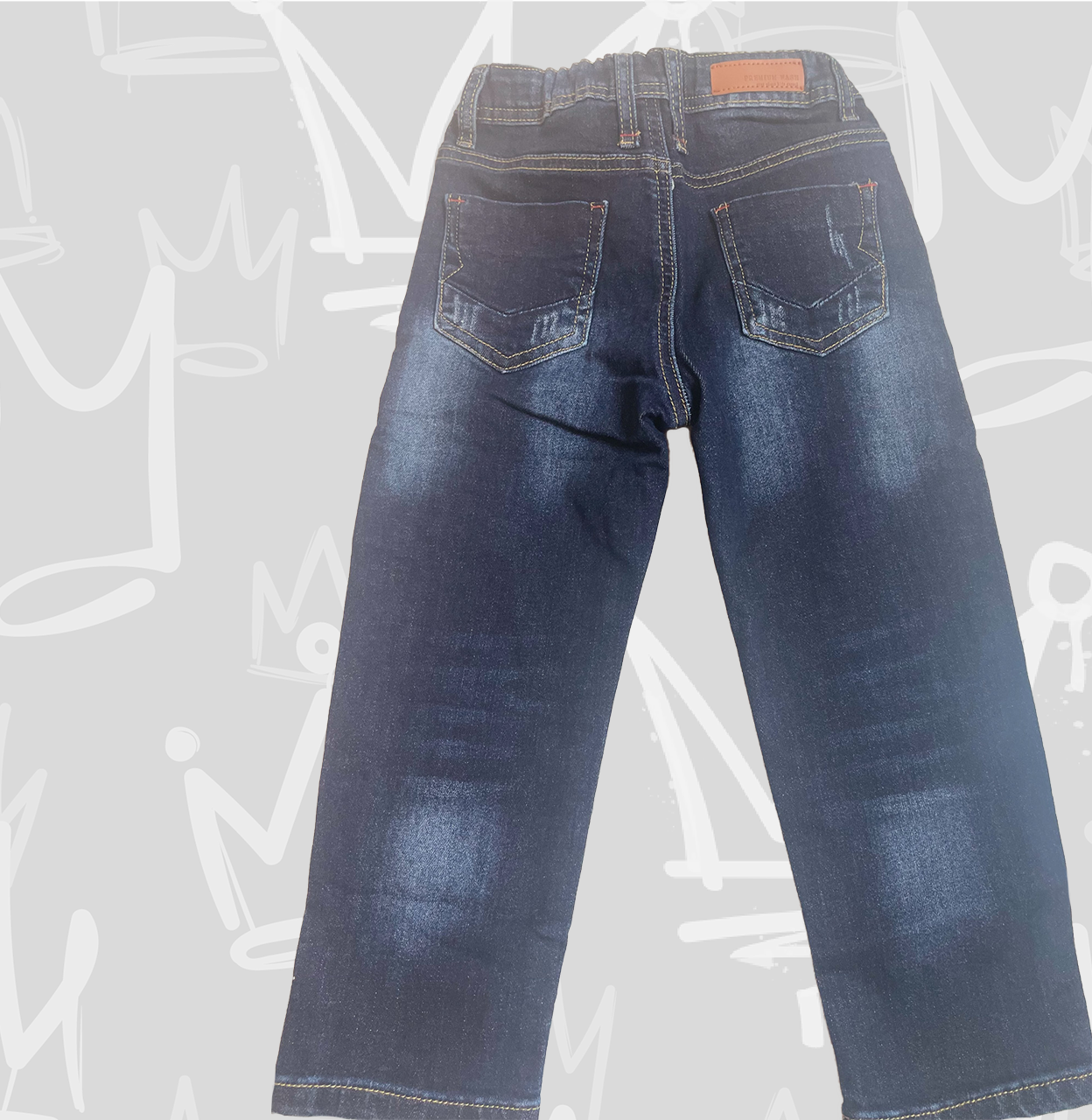 boys blue denim faded jeans - back