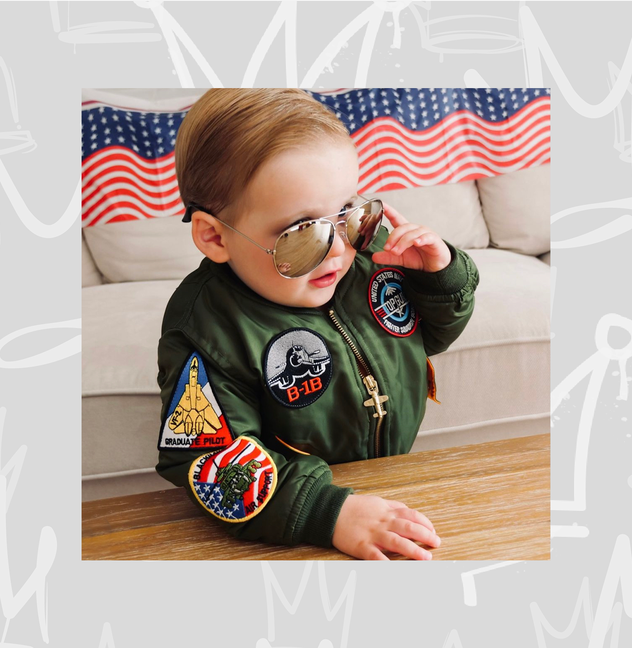 boys green flight top gun jacket 