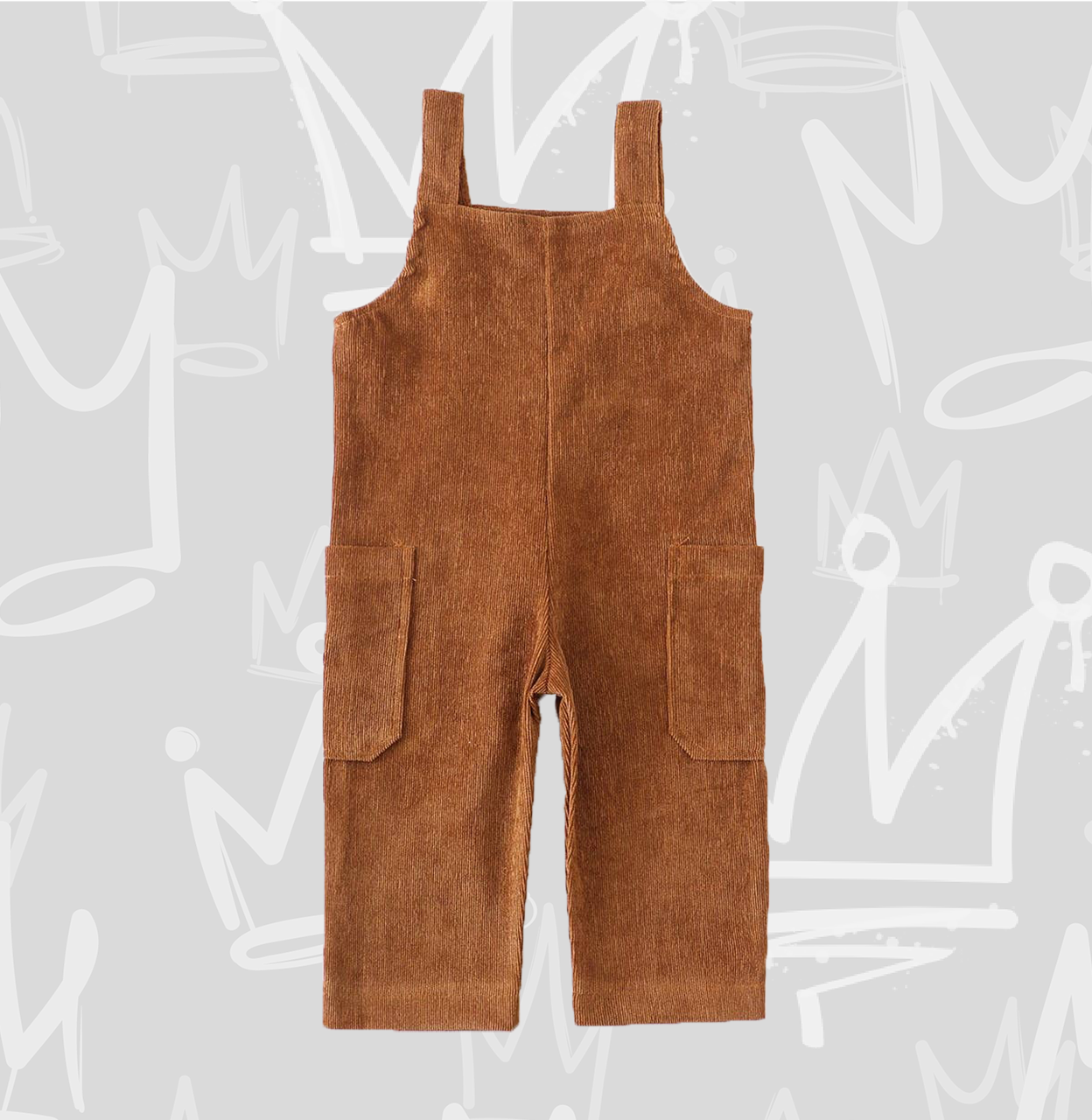 boys khaki corduroy overalls - back