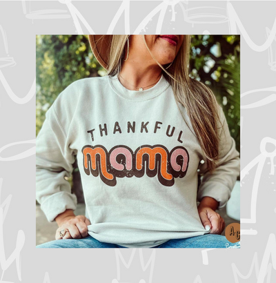 boy mom white thankful mama sweatshirt